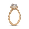 Neil Lane Oval-Cut Diamond Double Halo Engagement Ring 5/8 ct tw 14K Two-Tone Gold