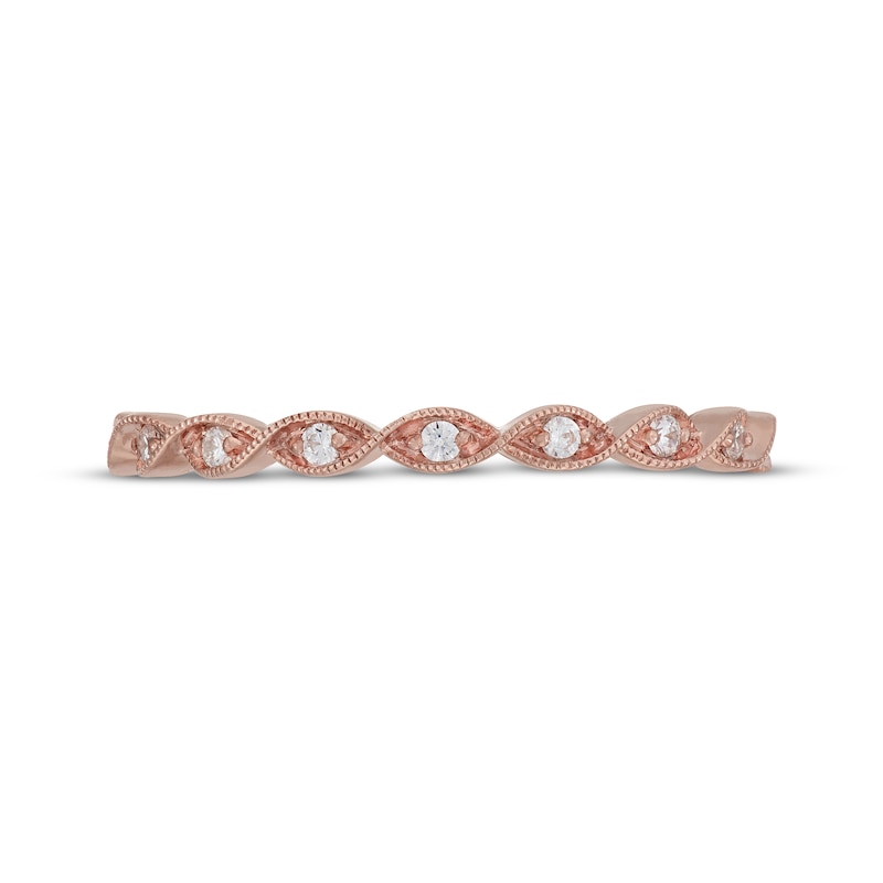 Main Image 3 of Neil Lane Diamond Milgrain Twist Wedding Band 1/10 ct tw 14K Rose Gold