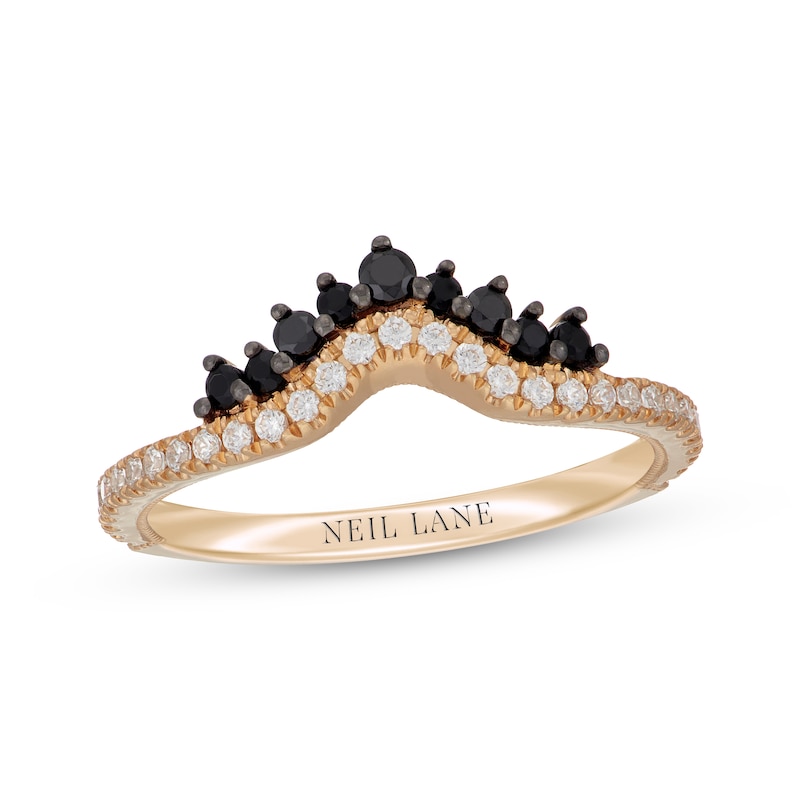 Main Image 1 of Neil Lane Black & White Diamond Anniversary Ring 3/8 ct tw 14K Yellow Gold