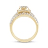 Thumbnail Image 3 of Multi-Diamond Cushion Halo Bridal Set 1 ct tw 14K Yellow Gold