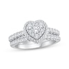 Thumbnail Image 1 of Multi-Diamond Heart Halo Bridal Set 1 ct tw 14K White Gold