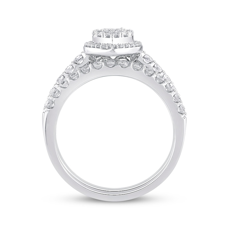 Main Image 3 of Multi-Diamond Marquise Halo Bridal Set 1 ct tw 14K White Gold