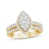 Thumbnail Image 1 of Multi-Diamond Marquise Halo Bridal Set 1 ct tw 14K Yellow Gold