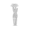 Thumbnail Image 2 of Multi-Diamond Cushion Halo Twist Shank Bridal Set 3/4 ct tw 14K White Gold