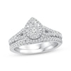 Thumbnail Image 1 of Multi-Diamond Pear Halo Bridal Set 3/4 ct tw 14K White Gold