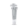 Thumbnail Image 2 of Round-Cut Diamond Halo Double Row Shank Bridal Set 1 ct tw 14K White Gold