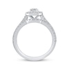 Thumbnail Image 3 of Round-Cut Diamond Halo Double Row Shank Bridal Set 1 ct tw 14K White Gold