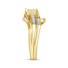 Thumbnail Image 1 of Princess-Cut Multi-Diamond & Pink Sapphire Bridal Set 1/2 ct tw 10K Yellow Gold