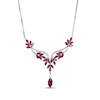 Thumbnail Image 1 of Marquise-Cut Lab-Created Ruby & White Lab-Created Sapphire Necklace Sterling Silver 18&quot;