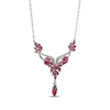 Thumbnail Image 2 of Marquise-Cut Lab-Created Ruby & White Lab-Created Sapphire Necklace Sterling Silver 18&quot;