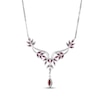 Thumbnail Image 3 of Marquise-Cut Lab-Created Ruby & White Lab-Created Sapphire Necklace Sterling Silver 18&quot;