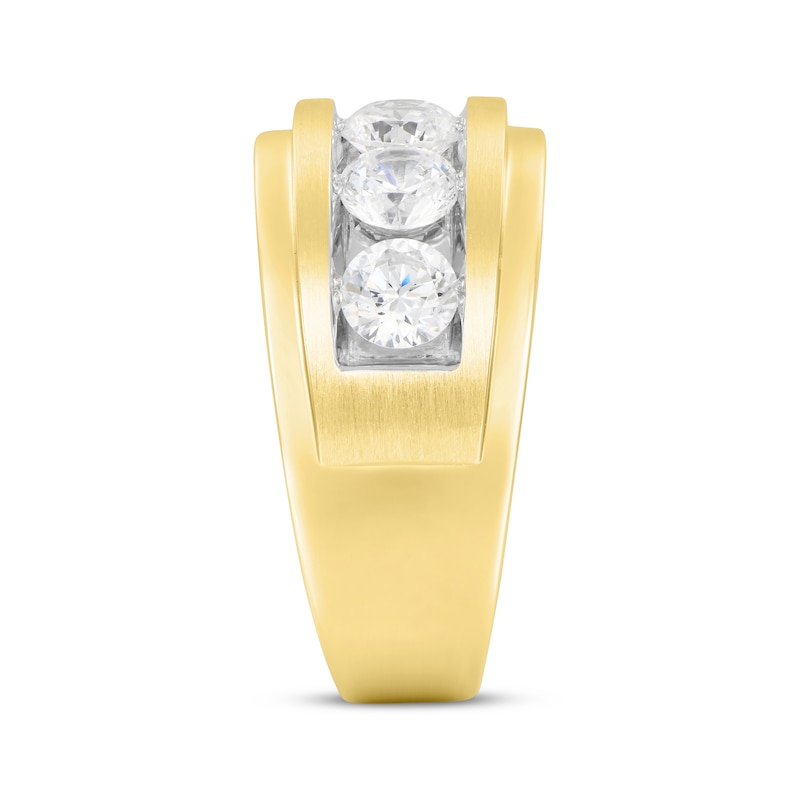 Main Image 2 of Lab-Created Diamonds by KAY Men's Five-Stone Wedding Band 2-1/2 ct tw 14K Yellow Gold