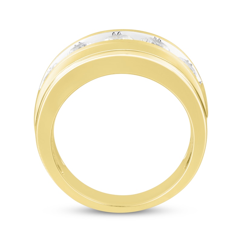 Main Image 3 of Lab-Grown Diamonds by KAY Men's Five-Stone Wedding Band 2-1/2 ct tw 14K Yellow Gold