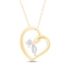 Thumbnail Image 1 of Lab-Grown Diamonds by KAY Round & Marquise-Cut Tilted Heart Necklace 1/2 ct tw 14K Yellow Gold 18&quot;