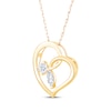 Thumbnail Image 2 of Lab-Grown Diamonds by KAY Round & Marquise-Cut Tilted Heart Necklace 1/2 ct tw 14K Yellow Gold 18&quot;