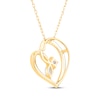 Thumbnail Image 3 of Lab-Grown Diamonds by KAY Round & Marquise-Cut Tilted Heart Necklace 1/2 ct tw 14K Yellow Gold 18&quot;