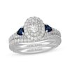 Thumbnail Image 1 of Neil Lane Oval-Cut Diamond & Natural Blue Sapphire Bridal Set 1-1/4 ct tw 14K White Gold