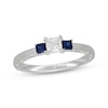 Thumbnail Image 1 of Neil Lane Princess-Cut Diamond & Natural Sapphire Three-Stone Engagement Ring 3/8 ct tw 14K White Gold