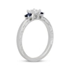 Thumbnail Image 2 of Neil Lane Princess-Cut Diamond & Natural Sapphire Three-Stone Engagement Ring 3/8 ct tw 14K White Gold