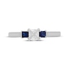 Thumbnail Image 3 of Neil Lane Princess-Cut Diamond & Natural Sapphire Three-Stone Engagement Ring 3/8 ct tw 14K White Gold