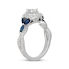 Thumbnail Image 2 of Neil Lane Pear-Shaped Diamond & Natural Sapphire Double Halo Engagement Ring 3/4 ct tw 14K White Gold