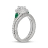 Thumbnail Image 2 of Neil Lane Pear-Shaped Diamond & Natural Emerald Bridal Set 1-1/6 ct tw 14K White Gold