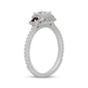 Thumbnail Image 1 of Neil Lane Princess-Cut Diamond & Natural Ruby Three-Stone Engagement Ring 3/4 ct tw 14K White Gold