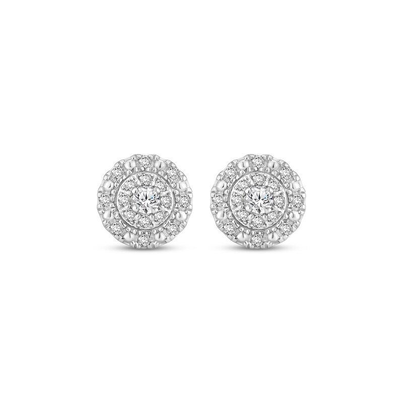 Main Image 2 of Diamond Double Halo Stud Earrings 1/4 ct tw 10K White Gold