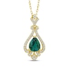 Thumbnail Image 1 of Lab-Grown Diamonds by KAY Pear-Shaped Lab-Created Emerald Necklace 1/3 ct tw 14K Yellow Gold 18&quot;