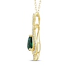 Thumbnail Image 2 of Lab-Grown Diamonds by KAY Pear-Shaped Lab-Created Emerald Necklace 1/3 ct tw 14K Yellow Gold 18&quot;