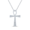Thumbnail Image 1 of Diamond Ankh Necklace 1/20 ct tw Sterling Silver 18"