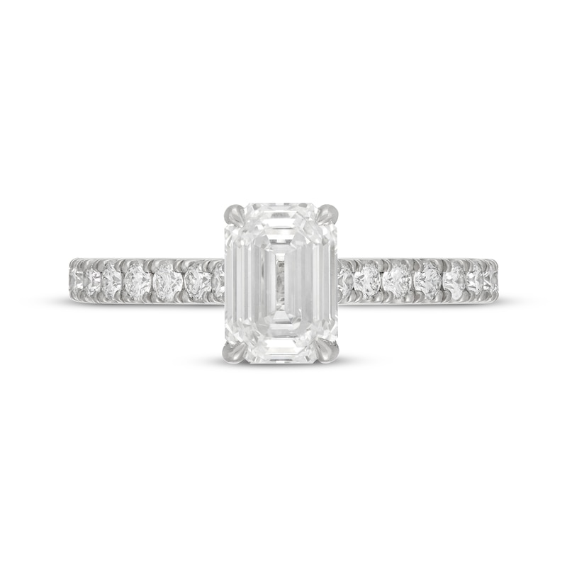 Main Image 3 of Neil Lane Artistry Heritage Emerald-Cut Lab-Grown Diamond Engagement Ring 2 ct tw Platinum