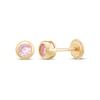 Thumbnail Image 1 of Children's Pink Cubic Zirconia Bezel-Set Stud Earrings 14K Yellow Gold