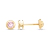 Thumbnail Image 3 of Children's Pink Cubic Zirconia Bezel-Set Stud Earrings 14K Yellow Gold