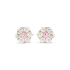 Thumbnail Image 2 of Children's Pink & White Cubic Zirconia Flower Earrings 14K Yellow Gold