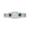 Thumbnail Image 3 of Neil Lane Princess-Cut Diamond & Natural Emerald Three-Stone Engagement Ring 5/8 ct tw 14K White Gold