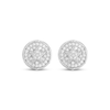 Thumbnail Image 2 of Diamond Star Frame Circle Stud Earrings 1/3 ct tw Sterling Silver