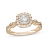 Thumbnail Image 1 of Neil Lane Round-Cut Diamond Double Halo Engagement Ring 5/8 ct tw 14K Two-Tone Gold