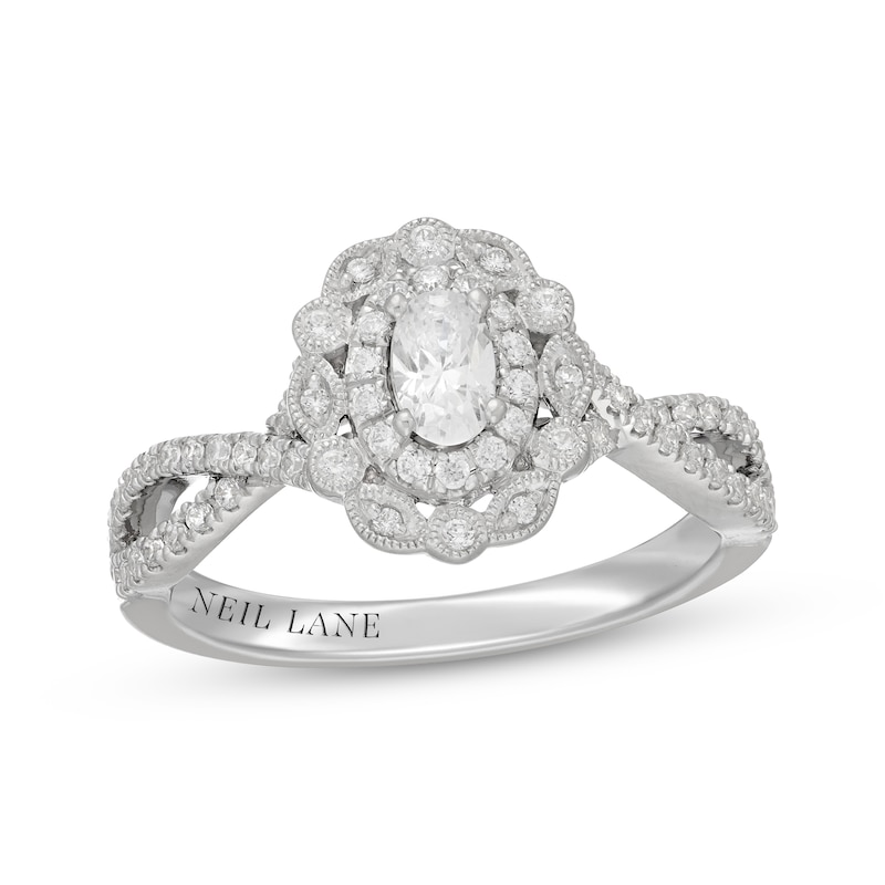 Main Image 1 of Neil Lane Bridal Oval-Cut Diamond Halo Engagement Ring 5/8 ct tw 14K White Gold