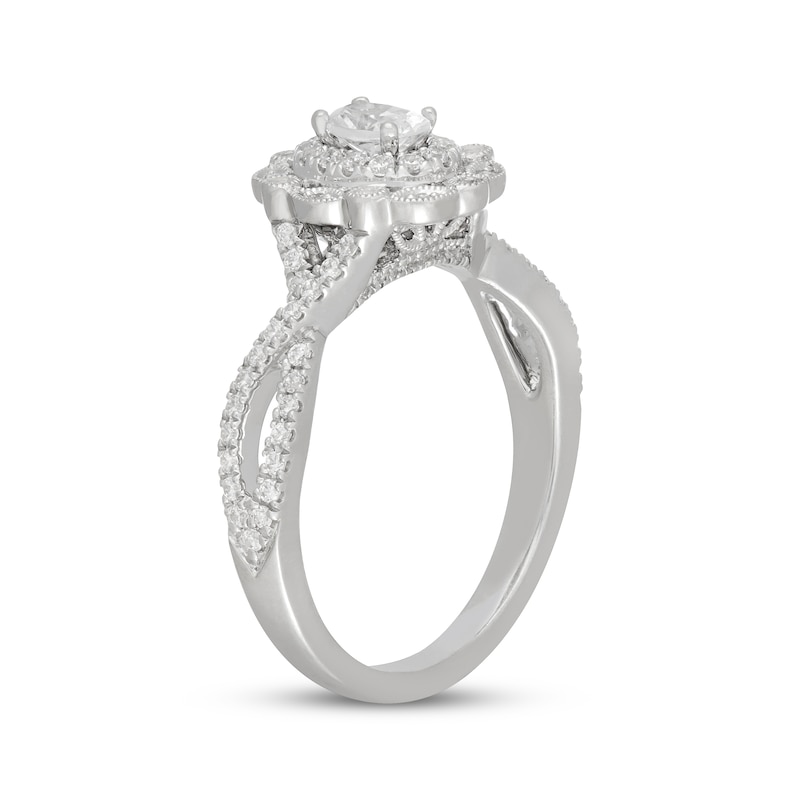 Main Image 2 of Neil Lane Bridal Oval-Cut Diamond Halo Engagement Ring 5/8 ct tw 14K White Gold