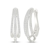 Thumbnail Image 1 of Diamond Three-Row Split Oval Hoop Earrings 1/2 ct tw Sterling Silver