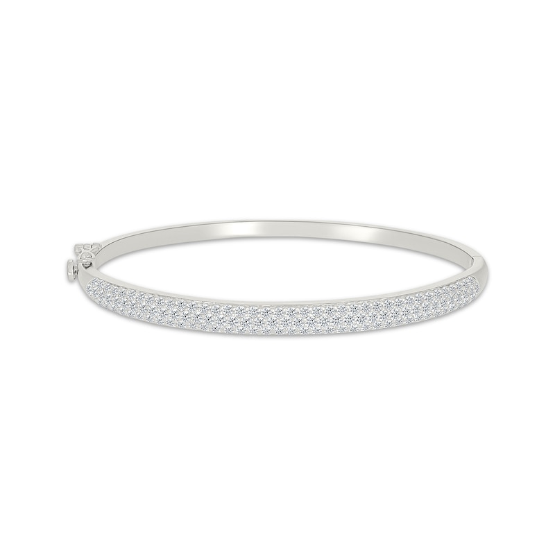 Main Image 1 of Diamond Three-Row Bangle Bracelet 2 ct tw 14K White Gold