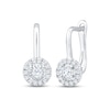 Thumbnail Image 1 of Diamond Halo Drop Earrings 1/4 ct tw 10K White Gold