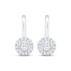 Thumbnail Image 2 of Diamond Halo Drop Earrings 1/4 ct tw 10K White Gold