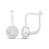 Thumbnail Image 3 of Diamond Halo Drop Earrings 1/4 ct tw 10K White Gold