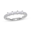 Thumbnail Image 1 of Baguette & Round-Cut Diamond Three-Stone Anniversary Ring 1/3 ct tw 14K White Gold