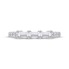 Thumbnail Image 3 of Baguette & Round-Cut Diamond Three-Stone Anniversary Ring 1/3 ct tw 14K White Gold