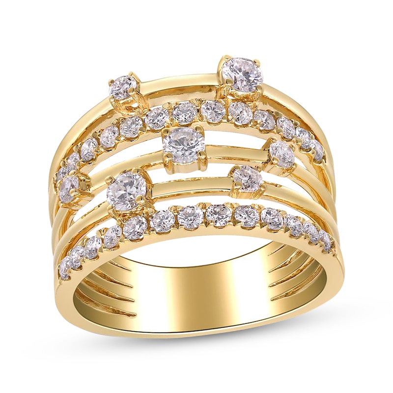 Main Image 1 of Diamond Five-Row Fashion Ring 1 ct tw 14K Yellow Gold