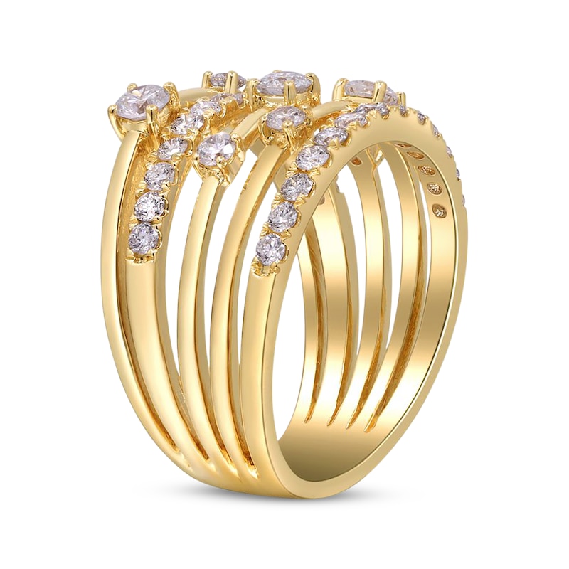 Main Image 2 of Diamond Five-Row Fashion Ring 1 ct tw 14K Yellow Gold