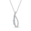 Thumbnail Image 1 of Baguette & Round-Cut Multi-Diamond Loop Necklace 1/5 ct tw 10K White Gold 18&quot;